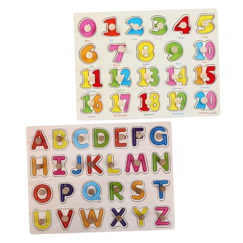 HOMSFOU 2Er Set Vorschulspielzeug Puzzles Babyspielzeug Buchstabenpuzzle Alphabet Und Zahlenpuzzle Kleinkind Zahlenspielzeug Kleinkind Zahlenpuzzle Alphabetpuzzle ABC Puzzle Große von HOMSFOU
