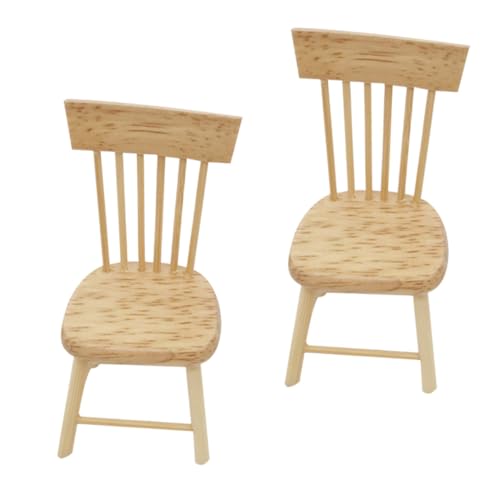 HOMSFOU 2St stühle Möbel Mini-Stuhl DIY Mini Requisiten Ornamente Hölzern von HOMSFOU