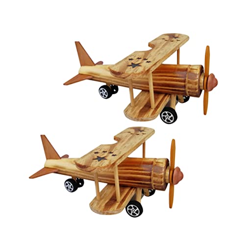 HOMSFOU 2Stücke Holz Flugzeugmodell Dekorative Handwerkskunst Für Büro Und Zuhause Sammlung Und Geschenkidee Für Flugzeugliebhaber von HOMSFOU