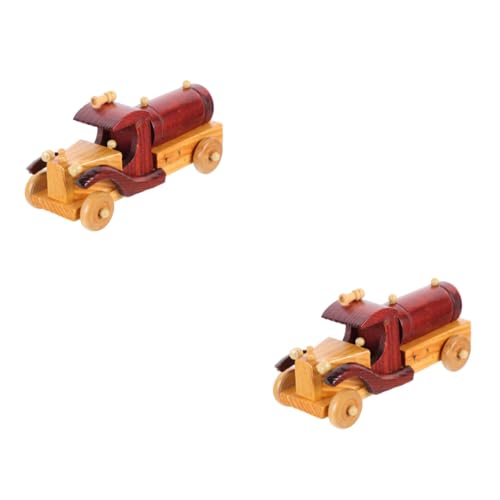 HOMSFOU 2st Automodell Ornamente Spielzeug Lokomotive Holz Haushalt 3D von HOMSFOU