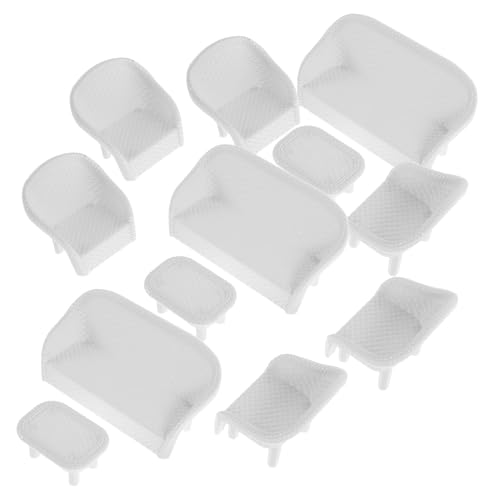 HOMSFOU 3 Sätze Miniatur Möbel für Puppenhaus Teiliges Weißem Sofa Tisch und Stuhl für Fantasievolles Spiel Geeignet für Sandtische und Feengärten HOMSFOU 3 Sätze Miniatur Möbel für Puppenhaus Teiliges Weißem Sofa Tisch und Stuhl für Fantasievolles Spiel Geeignet für Sandtische und Feengärten von HOMSFOU
