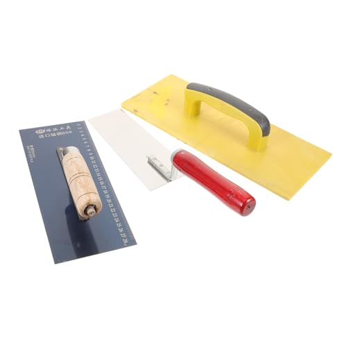 HOMSFOU 3 Stück Edelstahlkelle Werkzeug kabelgebundene Bohrmaschine Schleifen Carving Betonbohrer schaber spatel Putty abstreifer Spatula Mörtel Schwimmen Betonschwimmer Rostfreier Stahl von HOMSFOU