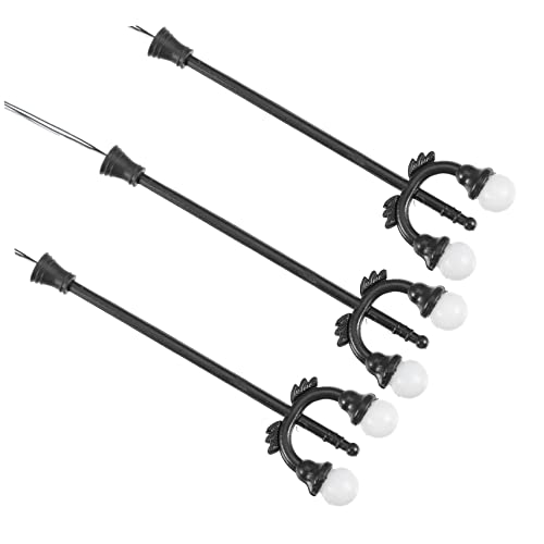 HOMSFOU 3 Stück Straßenlampe Modell Gartenleuchte Stil Sandtisch DIY Lampe für Batteriebetrieben Lampen von HOMSFOU