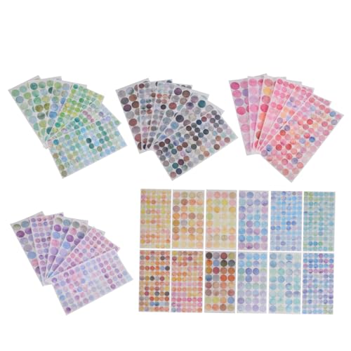 HOMSFOU 36 Blatt farbige Aufkleber Pastell Punkte runde Farbcodierungs -Punktaufkleber Kleine Kreisaufkleber Kreise runder Aufkleber entfernbare Punktaufkleber DOT -Aufkleber Flüsterpapier von HOMSFOU