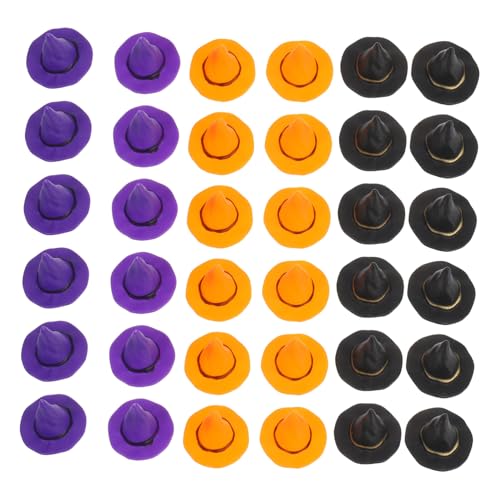 HOMSFOU 36 Stück Teiliges Kleine Hexenhüte aus Kunststoff Bunte Halloween Hüte für DIY Bastelprojekte Leichte Wiederverwendbare Hexenhut Dekorationen für Party und Festveranstaltungen von HOMSFOU