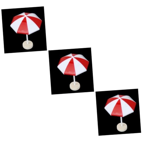 HOMSFOU 3st Puppenhaus-Miniatur-Regenschirm Mini-Sonnenschirm Zum Basteln Mikrolandschaft Puppenhaus-Mini-Regenschirm Feengarten Moos Moosdekor Mini- -dekor Zubehör Optional von HOMSFOU