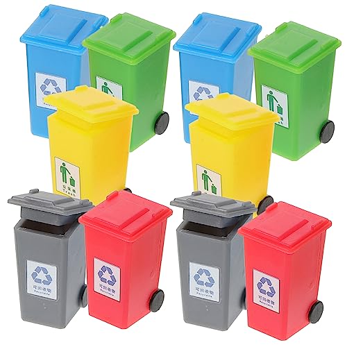 HOMSFOU 4 Sätze Mini-mülleimer Miniatures Puppenhauszubehör DIY-Dekoration Sandtisch Zubehör Modellbau Abfallbehälter Puppenhausdekor Mülleimer-Modell Kleines Modell Abs 10 Stück * 4 von HOMSFOU