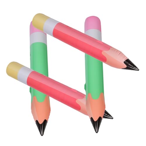 HOMSFOU 4 Stück Aufblasbares Bleistiftspielzeug Großes Bleistiftspielzeug Bunte Aufblasbare Bleistiftstütze Riesiger Aufblasbarer Bleistift Aufblasbare Bleistiftballons von HOMSFOU