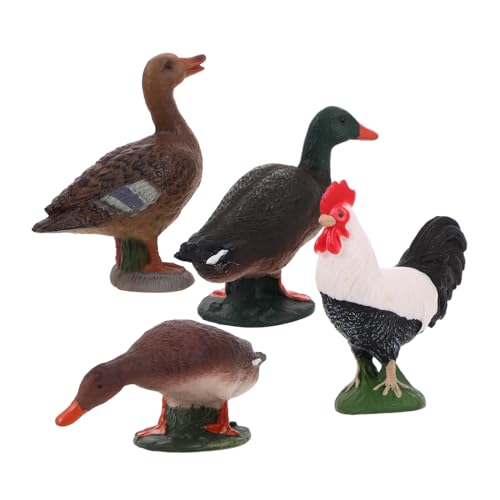 HOMSFOU 4 Stück Sandtisch-viehmodell Realistische Tierfiguren Hahn Figur Realistisches Huhn Simulierte Tiermodelle Ente Falsches Huhn Entenfigur Entenköder PVC HOMSFOU 4 Stück Sandtisch-viehmodell Realistische Tierfiguren Hahn Figur Realistisches Huhn Simulierte Tiermodelle Ente Falsches Huhn Entenfigur Entenköder PVC von HOMSFOU