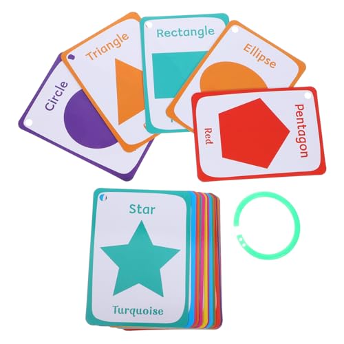 HOMSFOU 49 Stück Kognitive Karten für die Früherziehung bunt Lustige Formen Karten Lernspielzeug für Kleinkinder Bildungsspielzeug Fokus erste Formen Lernkarten Karteikarten Papier von HOMSFOU
