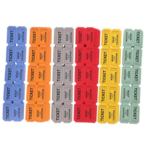 HOMSFOU 5 Sätze Gewinnspielscheine Türscheine Tombola Lose Gewinnscheine Doppel Offset Papier 600 Stück * 5 von HOMSFOU