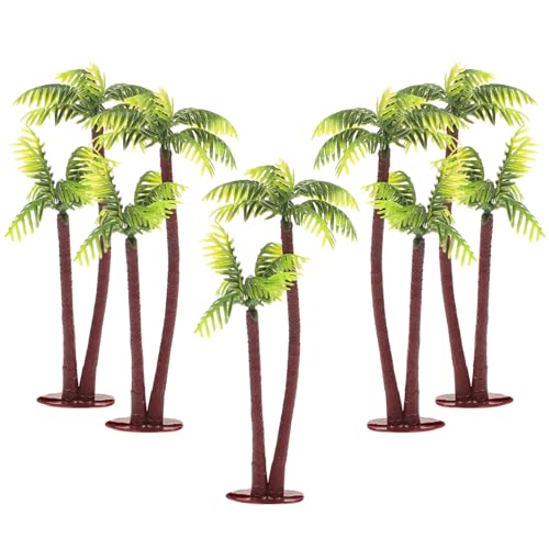 HOMSFOU 5 Stück Miniatur-Kokospalme Kokospalme Modellbäume Figuren Mikro-Landschaft Bonsai-Kuchendekoration von HOMSFOU
