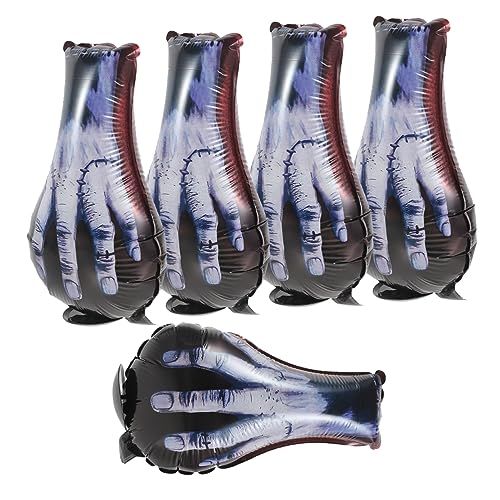 HOMSFOU 5 Stück Teiliges Gruselige Hand Luftballons Halloween Party Dekoration Aluminium Folienballons mit Unheimlichem Design für Geburtstagsfeiern und Überraschungen von HOMSFOU