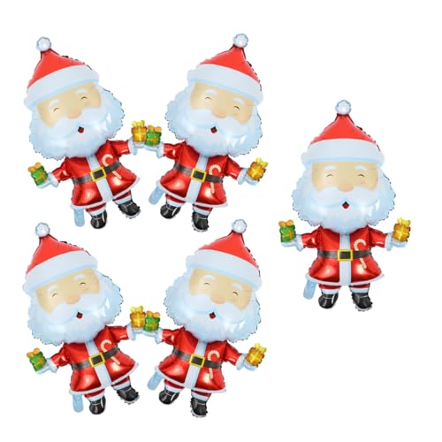HOMSFOU 5 Stück Weihnachtsmann Ballon Partyzubehör Weihnachtsballons Für Partys Weihnachtstischdekorationen Weihnachtsdekorationen Weihnachtsfolienballons Aluminiumfolienballons von HOMSFOU
