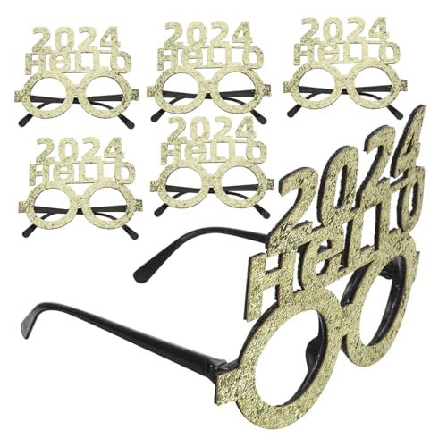 HOMSFOU 6 2024 Neujahrsbrille brille mitbringsel partybrillen faschingskostüm kostüm fasching Sonnenbrille Weihnachtsdekoration Requisite für die des neuen Jahres von HOMSFOU