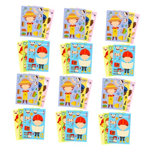 HOMSFOU 6 Sätze Berufspuzzle Aufkleber Set Teiliges DIY Wechselkleidungs Puzzlespiel für Interaktive Sticker für Partys und Schulaktivitäten von HOMSFOU