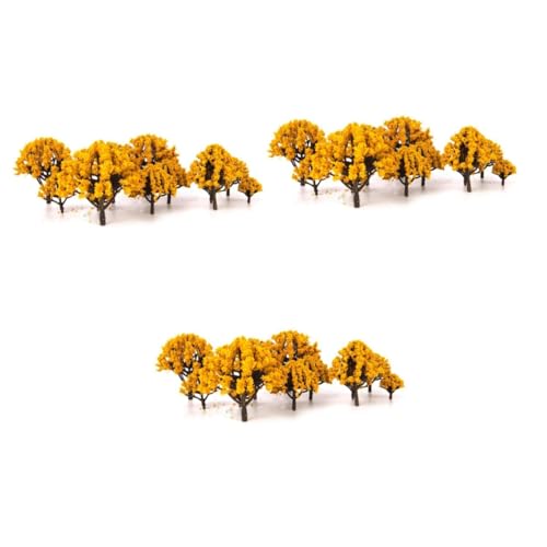HOMSFOU 60 Stck Teiliges Modellbaum Höhe Orangefarbene Landschaftsbäume für Architektur und Dioramen Plastik und Schaumstoffbasiert für Spur und Miniatur Szenerien von HOMSFOU