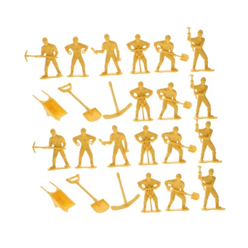 HOMSFOU 63 Stück Teiliges Miniatur Bauarbeiter aus Langlebigem Kunststoff Realistische Bauarbeiter Figuren mit Detailreichen Werkzeugen für Sicheres Teamwork bei Kindern von HOMSFOU