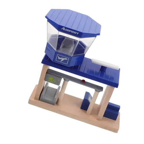 HOMSFOU Flughafen-gleisspielzeug Gleiszubehör Garage Für Spielzeugautos Eisenbahnspielzeug Spielset Der Polizeistation Hölzerne Eisenbahnbrücke Spielzeuggarage Für Autos Holz von HOMSFOU