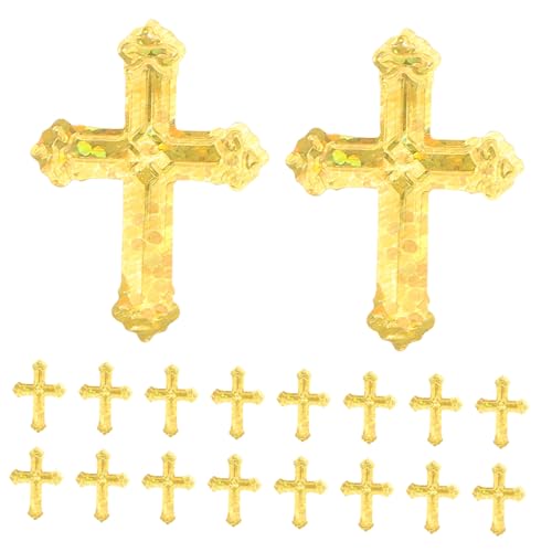 HOMSFOU Goldene Kreuz Glitzerkonfetti Tischdeko aus Langlebigem Kunststoff für Taufe Erstkommunion Geburtstag und Religiöse Feierlichkeiten Vielseitige Partydekoration von HOMSFOU
