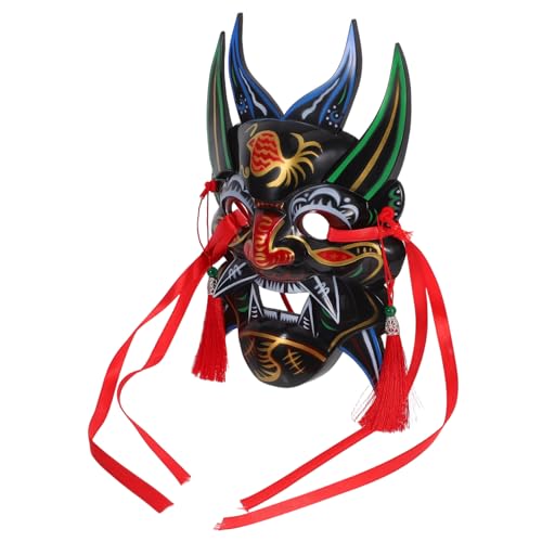 HOMSFOU Handbemalte Farbenfrohe und Cosplay Maske Dekorative Leichte Gesichtsbedeckung für Tempelfeste Maskeraden Halloween und Party Dekoration HOMSFOU Handbemalte Farbenfrohe und Cosplay Maske Dekorative Leichte Gesichtsbedeckung für Tempelfeste Maskeraden Halloween und Party Dekoration von HOMSFOU