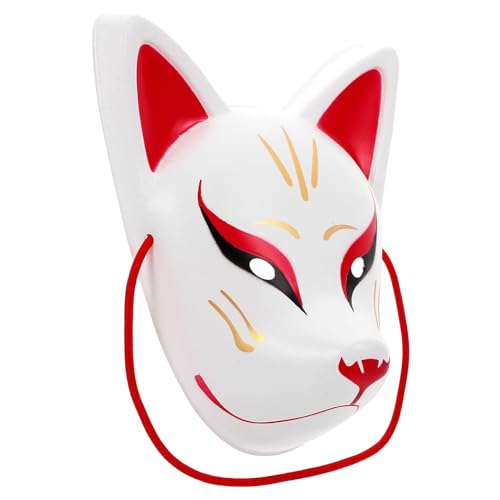 HOMSFOU Japanische Kitsune-Maske Fuchsmaske Pvc-Halbgesichtskatze Cosplay Für Halloweenkostüm Maskenballparty HOMSFOU Japanische Kitsune-Maske Fuchsmaske Pvc-Halbgesichtskatze Cosplay Für Halloweenkostüm Maskenballparty von HOMSFOU