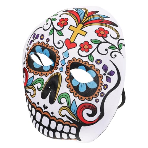 HOMSFOU Mexikanische Maske Zum Tag Der Toten (klassischer Herrenstil) Mexikanischer Tag Der Toten Masken Halloween-maske Schädel-knochen-maske Partymaske Diade Männer Und Frauen Bilden Eva von HOMSFOU