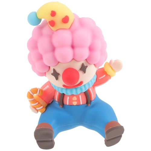 HOMSFOU Mini-Clown-Figur, kreative Clown-Dekoration für Mikro-Landschaft und Schreibtisch, einzigartiges Design, kompaktes langlebiges Material für Heimdekoration von HOMSFOU