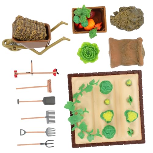 HOMSFOU Mini Landschaft Gemüsefeld Modell Teiliges Micro Landschaftsset Leichtem Kunststoff Lebensechte Gartendekoration für Puppenhäuser und Outdoor Szenen Robust und Detailreich von HOMSFOU