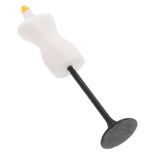 HOMSFOU Mini Puppenkleiderständer Weiß Leichter Tragbarer Schneiderpuppenständer Vielseitig für Puppenhaus Kinderkleidung Schmuck und Bastelmaterialien Kompakter Eleganter Designständer von HOMSFOU