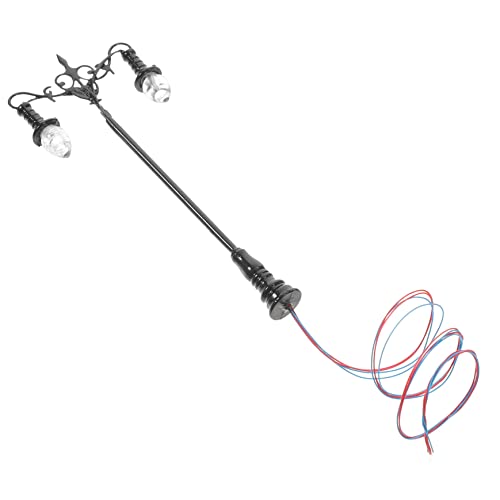 HOMSFOU Miniaturlampe Für Garten Und Puppenhaus Dekoration Schwarze Fassung Mit Warmweißem Licht Stabiler Standfläche Für Sandtisch Szenen Und Landschaften von HOMSFOU