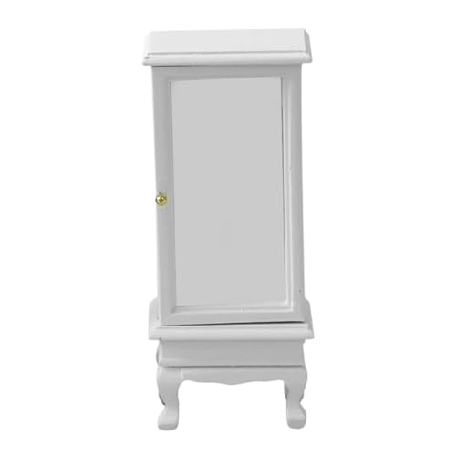 HOMSFOU Möbel Bücherregal-Modell Miniatur -lagerschrank Vitrine Vitrine Puppenhaus-miniaturschrank Mini-Display-Regal Mini-dekoschrank Miniaturregalpuppenhaus Küchenzubehör Holz Weiß von HOMSFOU