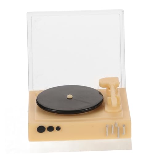 HOMSFOU Puppenhaus-Modell Miniaturen Dekorationen Miniatur-Plattenspielermodell klein Miniaturhausmöbel Retro Mini-Plattenspieler Mini House Accessory Mini Möbel Plastik von HOMSFOU