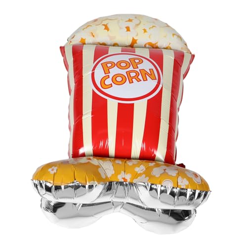 HOMSFOU Riesiger Aufblasbarer Popcornballon Folienballon für Kindergeburtstag Wiederverwendbar Langlebig Einfach zu Befüllen als Movie Night Fotorequisite und Partydekoration von HOMSFOU