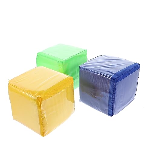 HOMSFOU Spielzeugpreise 3st Transparentes Taschenkartenquadrat-wurf- 3tlg Mathe-würfel Schaumstoffwürfel Mit Taschen 6-seitige Spielwürfel -würfel Taschenwürfel Klipp PVC Schüttgut Spaß von HOMSFOU