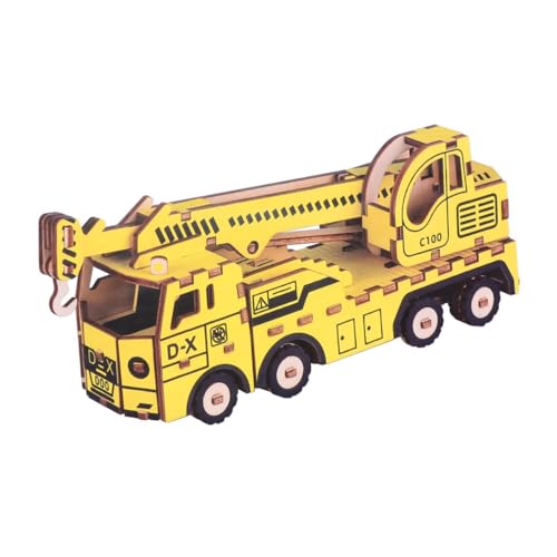 HOMSFOU Zusammengebauter Spielzeugkran Aus Holz Denksportaufgaben Für Erwachsene Puzzle Für Erwachsene Diorama Auto Spielzeug Holzspielzeug Montagewagen Hölzern Kind Schneiden von HOMSFOU