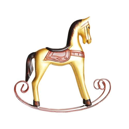HOMSFOU bürodeko büro Dekoration hochzeits Dekoration weihnchtsdeko hohzeitdeko Schreibtischaufsatz Pferdedekor für zu Hause altes Schaukelpferd nordisch schmücken Pferdeholz Hölzern von HOMSFOU