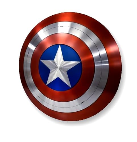 Armor Captain Shield Einzigartiges Design Stahlschild Einheitsgröße Kostüm Zubehör Amerika Runder Schild Metall Cosplay und Rollenspiel Mittelalter Schild Wanddekoration von HOMYZ