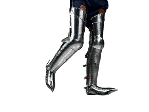 HOMYZ Deutsches Gothic-Bein-Set, 18 g, Baustahl, mittelalterliche Rüstungsschuhe, LARP, Cosplay, vollständig tragbar, Halloween-Kostüm, Standardgröße, volle Beine HOMYZ Deutsches Gothic-Bein-Set, 18 g, Baustahl, mittelalterliche Rüstungsschuhe, LARP, Cosplay, vollständig tragbar, Halloween-Kostüm, Standardgröße, volle Beine von HOMYZ