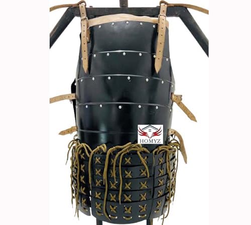 HOMYZ Japanische Samurai-Jacke, schwarzer Stahl, Lamellenpanzer, Fantasie-Rüstung, Brustplatte, Kostüm für Halloween HOMYZ Japanische Samurai-Jacke, schwarzer Stahl, Lamellenpanzer, Fantasie-Rüstung, Brustplatte, Kostüm für Halloween von HOMYZ