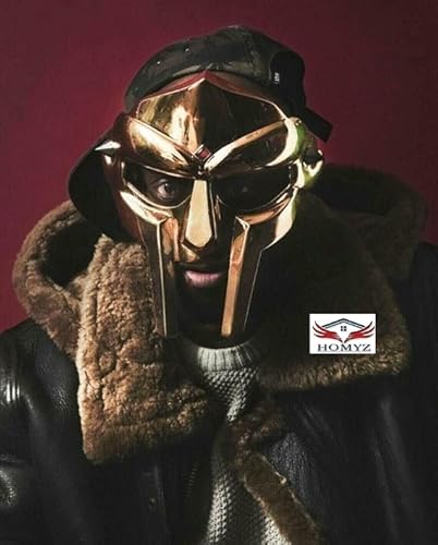 HOMYZ Messing Gesichtsmaske MF Doom Maske Helm Römischer Gladiator Gesichtsmaske Helm 18G Stahl Handgeschmiedet Wikinger Maske Halloween Kostüm von HOMYZ