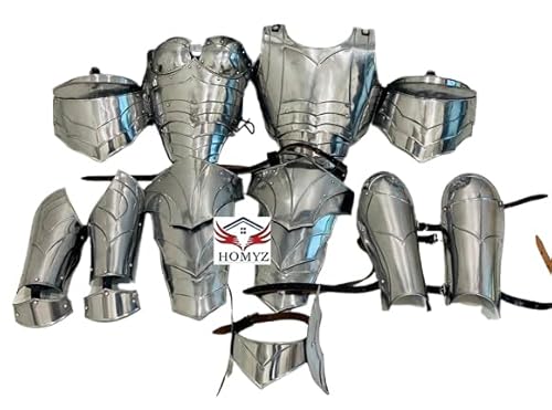 HOMYZ Mittelalterliche Kriegerin, Stahlanzug der Rüstung, Brustpanzer, tragbar, weiblich, Fantasie, LARP, Ganzkörper-Rüstung, Prinzessinnen-Rüstung, Halloween-Kostüm von HOMYZ