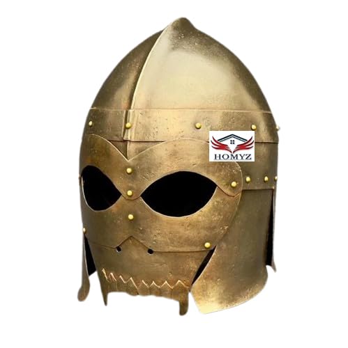 HOMYZ Mittelalterlicher Antik- und Messing-Finish, Vintage-Totenkopf-Stil, Wikinger-Brille, Rüstungshelm, 18 Gauge, Cosplay, Kampfpanzer, Nosal, Norman Helm HOMYZ Mittelalterlicher Antik- und Messing-Finish, Vintage-Totenkopf-Stil, Wikinger-Brille, Rüstungshelm, 18 Gauge, Cosplay, Kampfpanzer, Nosal, Norman Helm von HOMYZ