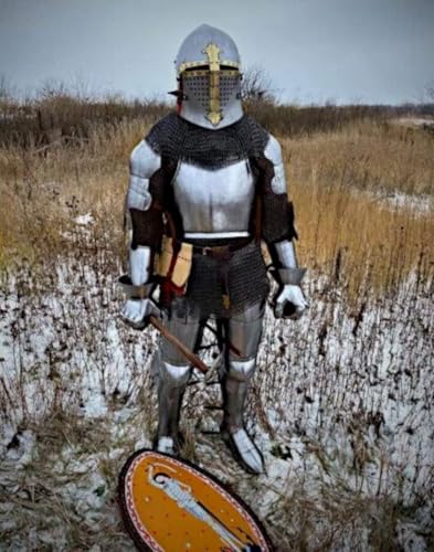 HOMYZ Mittelalterlicher Ritter-Anzug der Rüstung, 15. Jahrhundert, Larp, Cosplay, Tempel, Ganzkörper-Kostüm für LARP und Cosplay, Halloween von HOMYZ