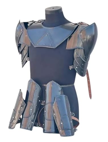 HOMYZ Mittelalterlicher Ritter-Gorget & Pouldron Rüstung Beinschutz Untoter Ritter Kampf Rüstung Damen Körperpanzer Schwarz Kostüm 18Ga Stahl HOMYZ Mittelalterlicher Ritter-Gorget & Pouldron Rüstung Beinschutz Untoter Ritter Kampf Rüstung Damen Körperpanzer Schwarz Kostüm 18Ga Stahl von HOMYZ