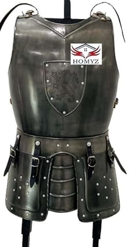 HOMYZ Mittelalterlicher Ritter Gothic Kürass Brustplatte Rüstung Dunkle Jacke Fantasy Krieger Kostüm für LARP und Cosplay Halloween HOMYZ Mittelalterlicher Ritter Gothic Kürass Brustplatte Rüstung Dunkle Jacke Fantasy Krieger Kostüm für LARP und Cosplay Halloween von HOMYZ