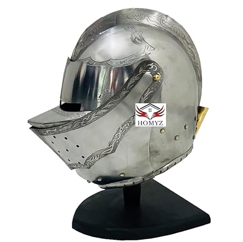 HOMYZ Mittelalterlicher Ritter-Helm für europäische Stahl-Ritter-Helme, ausgefallene Rüstung, Cosplay, Fantasie, tragbares Kleid, Nachstellung, Cosplay, Rüstung, Halloween-Kostüm von HOMYZ