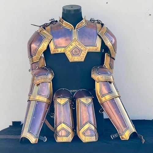 HOMYZ Mittelalterlicher Ritter Stahl Schulter & Gorget Set Zwerg Körperpanzer & Beinschutz Set Kupfer Antik Cosplay Rollenspiel Rüstung Kostüm HOMYZ Mittelalterlicher Ritter Stahl Schulter & Gorget Set Zwerg Körperpanzer & Beinschutz Set Kupfer Antik Cosplay Rollenspiel Rüstung Kostüm von HOMYZ