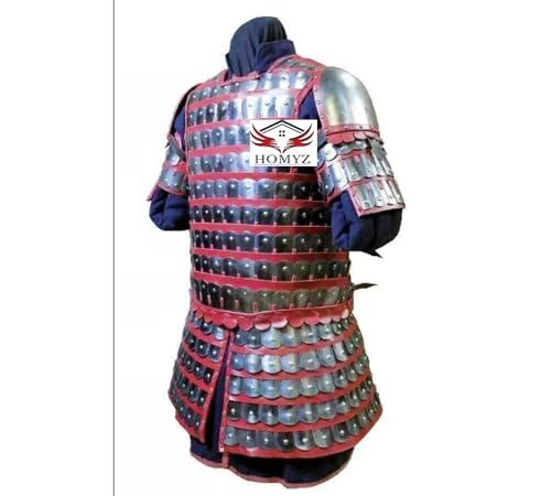 HOMYZ Mittelalterlicher Stahllamellenpanzer, Ritterschuppen-Rüstung, osmanischer Ritter, Lamellen-Rüstung, SCA byzantinischer Unisex-Mantel mit Lamellenschuppen, Quastenplatten, komplettes Set, Kostüm HOMYZ Mittelalterlicher Stahllamellenpanzer, Ritterschuppen-Rüstung, osmanischer Ritter, Lamellen-Rüstung, SCA byzantinischer Unisex-Mantel mit Lamellenschuppen, Quastenplatten, komplettes Set, Kostüm von HOMYZ