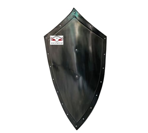 HOMYZ Mittelalterlicher Templerschild, Fantasie, voll funktionsfähig, Schwarz, Templer-Rüstung von HOMYZ